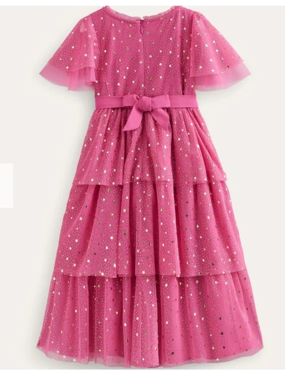 Mini Boden Hot Pink Star Tulle Tiered Dress